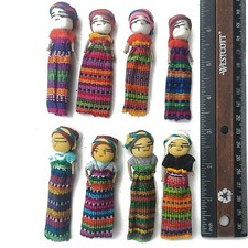 12 Traditional Guatemalan Worry Dolls 3" Handmade Mayan Folk Art Anxiety Relief