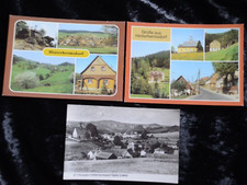 63793 3 Postcards Sebnitz Church Niedermühle View Hinterhermsdorf DDR