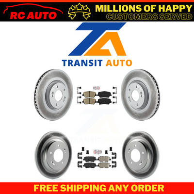 Front Rear Ceramic Pad Coat Brake Rotors Kit For 2016-2017 Hyundai Azera Limited