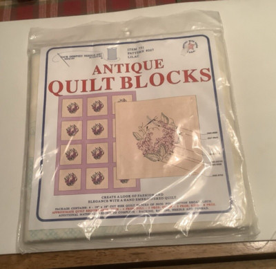 Lilac Antique Quilt Blocks Jack Dempsey Needle Art Item 731 Pattern 267- Pkg New
