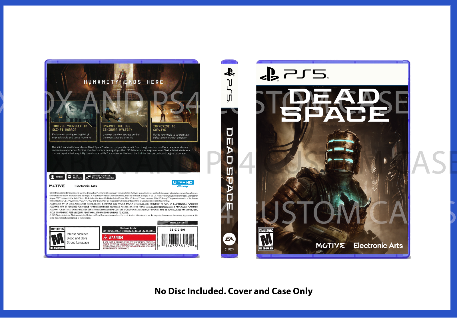 CUSTM CASE REPLACEMENT NO DISC Red Dead Redemption 2 PS5 SEE DESCRIPTION