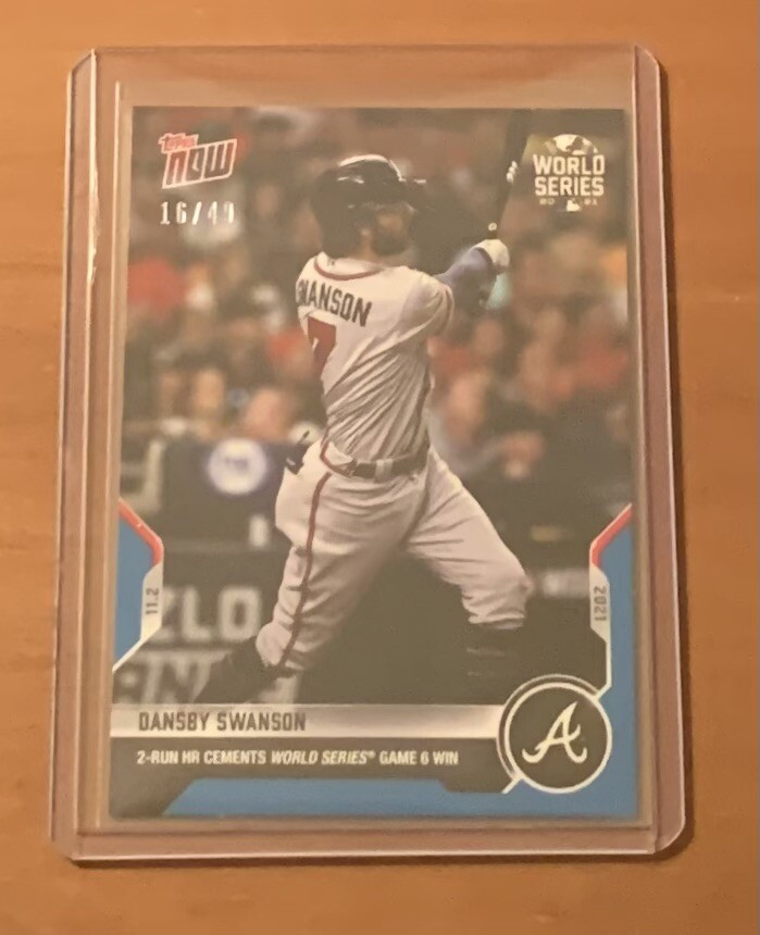 2021 TOPPS NOW #1038 DANSBY SWANSON - NUMBERED 16/49 BLUE PARALLEL