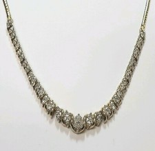 Sterling Silver Gold Plated .70 Carat Diamond Necklace 18 Inches