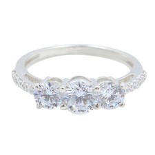 2.20Ct D/VVS1 Round Shape Solitaire With Accents Ring In Solid 14KT White Gold
