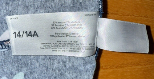 CARTER'S KID: Girl's Navy-Blue Capri Pants W/ Multicolor Heart Design, Size 14 - Picture 6 of 6