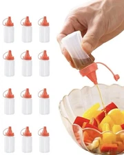 12pcs Mini Bento Sauce Squeeze Bottles Spices Jars
