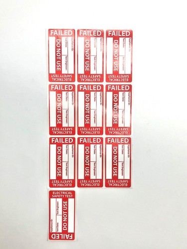 PAT TEST FAIL PORTABLE APPLIANCE TESTING LABELS STICKERS SELF ADHESIVE - Picture 3 of 3