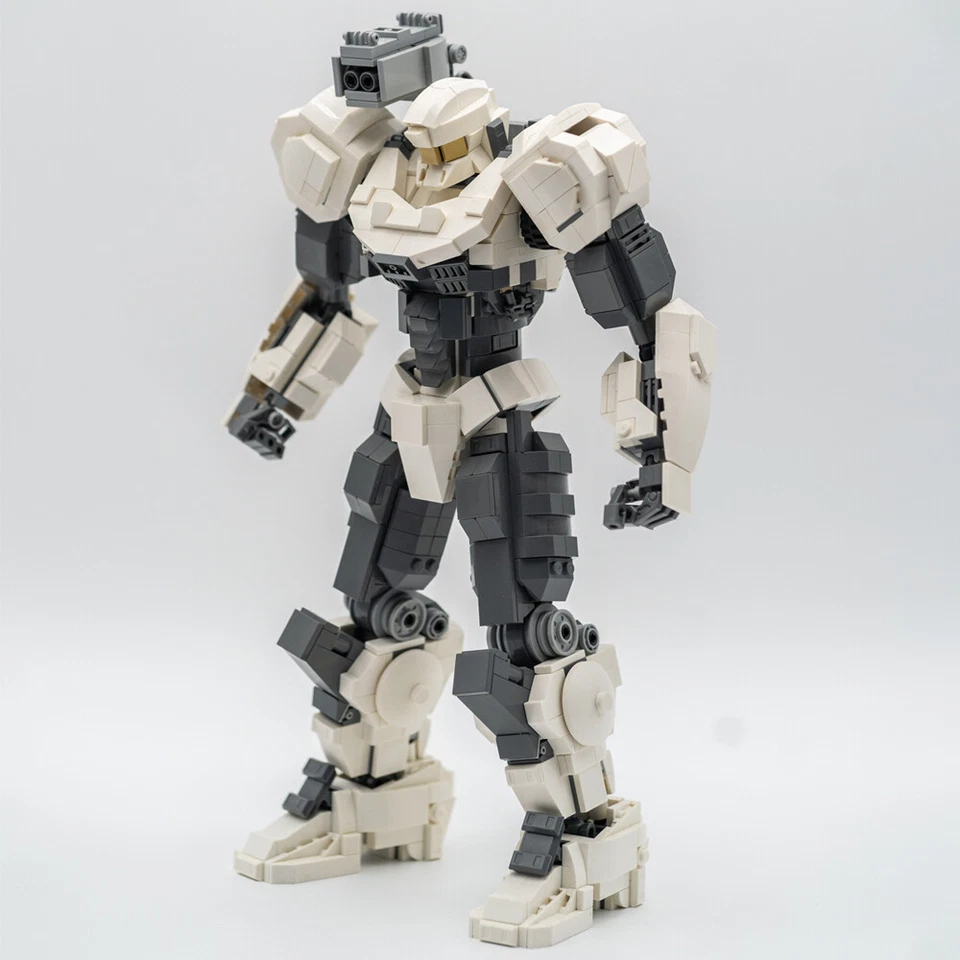 MOC: White Mech Robot Jaeger Model 31,5 cm High Building Toys 1244 Pieces - Image 3 of 4