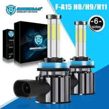6-Sides H11 LED Headlight Bulbs Kit Low Beam 6500K Super White Bright Plug Play