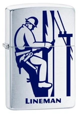 Zippo Lineman Lighter, Brushed Chrome NEW IN BOX