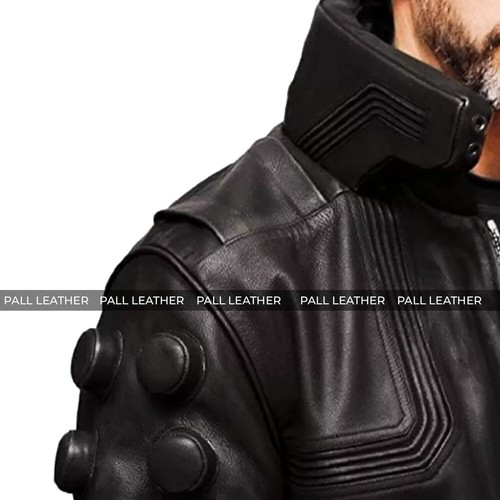 Cyberpunk Ultimate Samurai 2077 Video Game Cosplay Black Leather Jacket - Picture 3 of 5