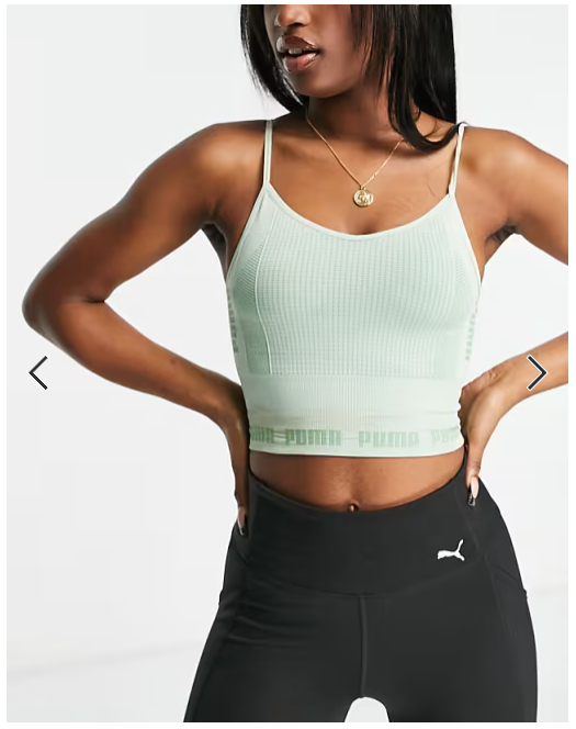 Puma Training Evoknit Seamless Crop in Sage Size Small Brand