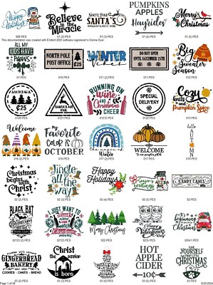HUGE BUNDLE OVER 2000 QUOTES AND GREETINGS EMBROIDERY MACHINE DESIGN PES USB