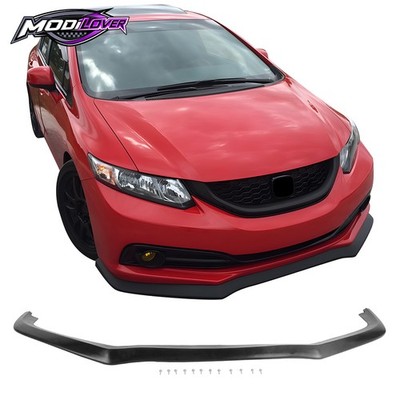 Fits 13-15 Honda Civic Sedan CS Style Front Bumper Lip Kit Diffuser Unpainted PU