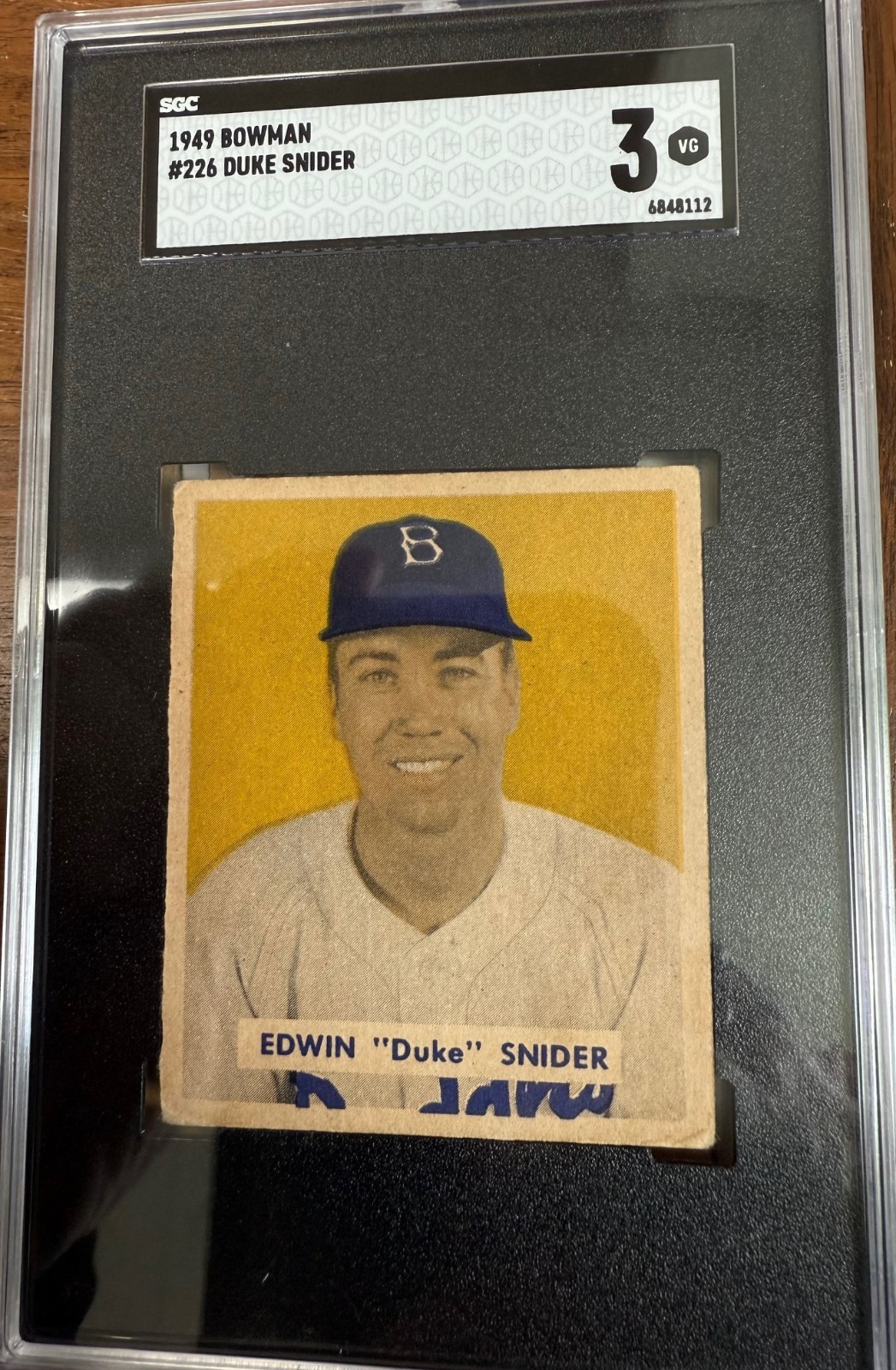 1949 Bowman #226 Duke Snider HOF RC SGC 3 CENTERED