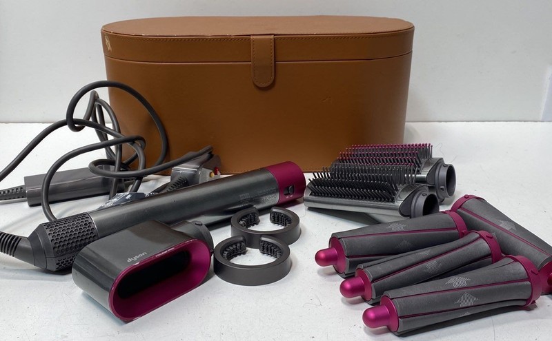 Dyson Airwrap Multi-Styler Nickel Fuchsia With Case Tested Powers On As-Is