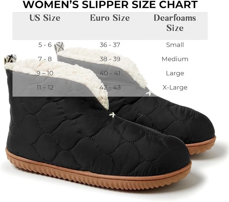 NO BOX Dearfoams Women's Warm Up Bootie Slippers Black Size M (7-8) $40 1C446 - Image 2 of 2