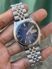 Seiko 5 Automatic Blue Texture Dial Day/Date 7009 Vintage Men's Watch