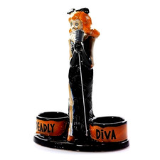 Yankee Candle Dead Diva Halloween Skeleton Piano Bar Singer Tea Light Holder Nib