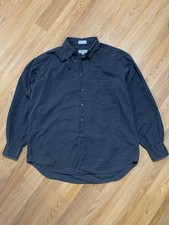 Sz 16 L - Claiborne Long Sleeve Button Up Casual Button Down Collar Shirt Gray 