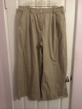 Loft Sz 16 Tan/Beige Capri Crop Pants Women’s Slacks Wide Leg