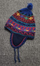 Peruvian Connection Chullo Hat Youth Alpaca Llama Knit Ear Flap Aztec Snowboard