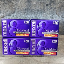 Maxell XR-Metal Professional Quality Hi8 Camcorder Videotape 4 Pack Lot 120 8mm
