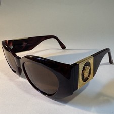 Vintage Versace Sunglasses Mod. 420 Col 900 Made In Italy With Case