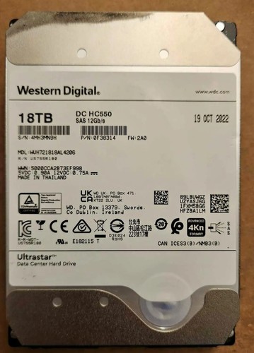 Disco duro Western Digital DC 18 TB SAS 3,5" Enterprise - HC550