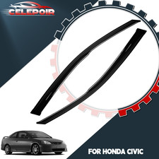 For 2001-2005 Honda Civic 2 Door Coupe Mugen Style Window Visors Rain Guards