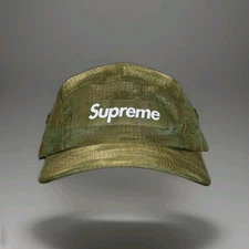 SUPREME BROKEN CAMO SS22 OLIVE CAMP HAT - ADJUSTABLE
