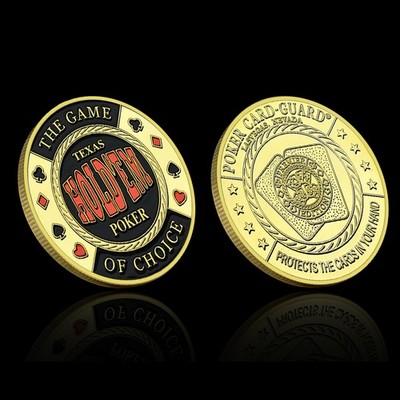 Texas Hold'em Poker Card Guard Coin - ''Protects the Cards in Your Hand'' Vegas 