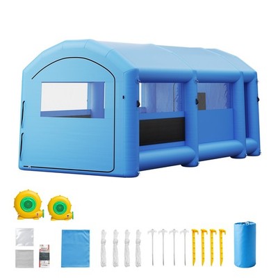Uimoso Inflatable Paint Booth 20x10x8 ft with Blowers and Changing Area, Blue