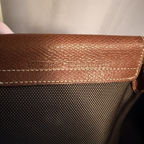 LONGCHAMP BOXFORD L TRAVEL BAG Brown Recycled Canvas Weekender Overnight Bag - Picture 14 of 21
