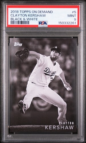 Clayton Kershaw PSA 9 B & W 2018 Topps On Demand Black & White - #5 /1666 Dodger