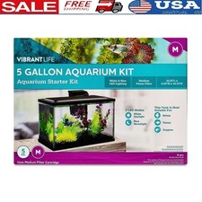 5 Gallon Glass Aquarium Kit LED Light Medium Filter Ideal Betta Tetra Guppy New
