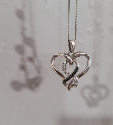 Diamond heart necklace 925 Sterling Jared 18''