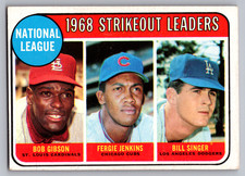1969 TOPPS #12 BOB GIBSON/FERGIE JENKINS/BILL SINGER