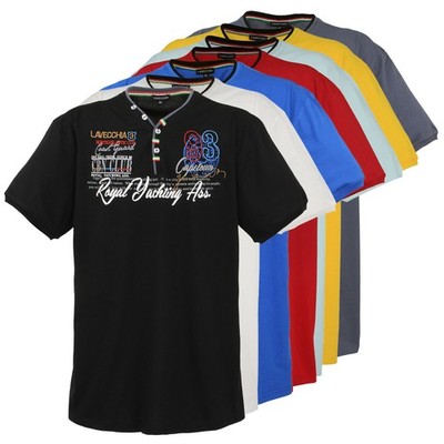Lavecchia Übergrößen T-Shirt Shirt Herren Kurzarm Polo Hemd V-Neck V-Ausschnitt