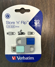 Verbatim 32GB Store 'n’ Flip® USB Flash Drive – 2pk – Blue, Mint