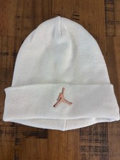 Jordan White Knit Beanie Hat with Logo unisex