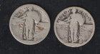 Lot 2: 2 Standing Liberty Quarters Date indiscernible. Melt Spot price $32.60