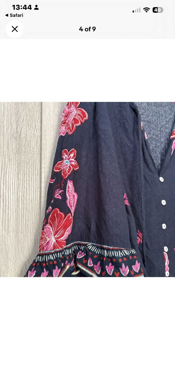 Monsoon Kayla Printed Dobby Blouse shirt Navy Size Medium RRP £58.99 New QVC image 8