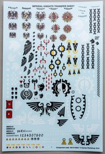 Warhammer 40K Imperial Knights Transfer Sheet - Games Workshop Decals