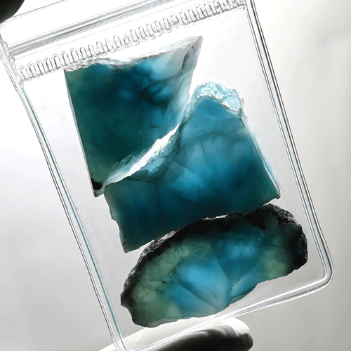 Ocean Dreams ~ 3 piezas losas de cristal gema pulida de alta calidad natural dominicana Larimar - Imagen 8 de 12