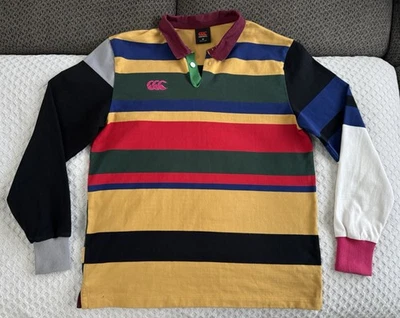 Canterbury Uglies Jersey Long Sleeve Rugby Polo Mens Medium Multicolor Stripes - Image 1 of 4