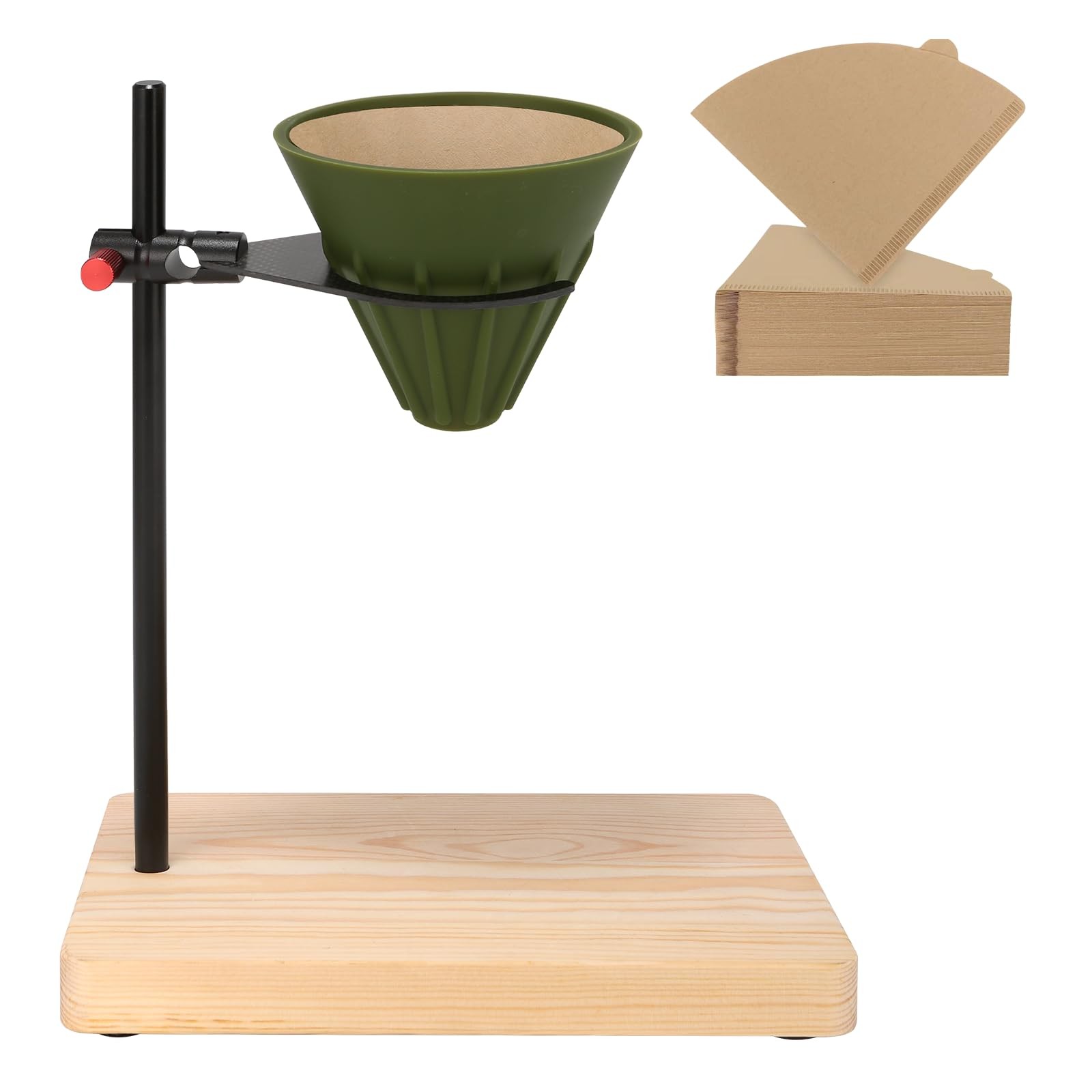 Set - Silicone Dripper, Ruggedly Elegant Solid Wood Ba...