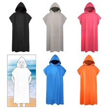 Men Women Changing Robe Beach Towel Bath Hooded Quick Dry Poncho Bathrobe