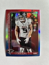2025 Topps Chrome Football Drake London #12 Red White Blue Refractor Falcons