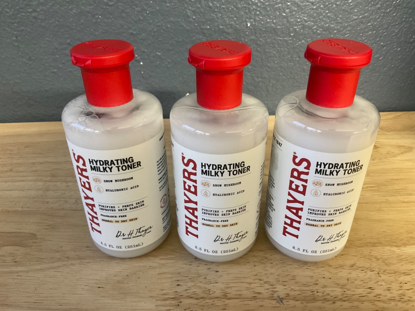 Lot Of 3 Thayer's Hydrating Milky Toner Snow Mushroom & Hyal